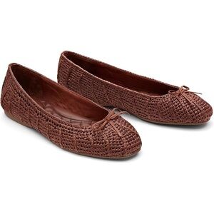 Birdies Hummingbird Ballet Flat Walnut Raffia 8.5